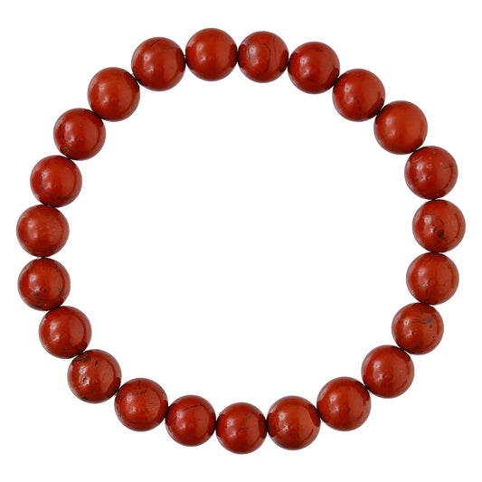 Red Jasper Bracelet for Women Men's Gifts - Protection Healing Crystal Bracelet - 8mm Gemstone Beaded Adjustable