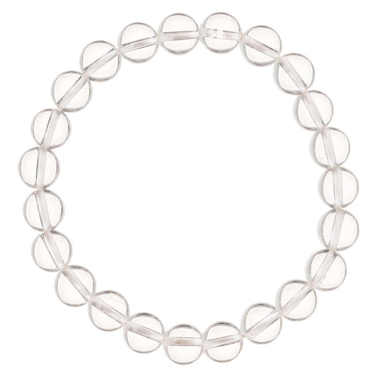 Clear Quartz Bracelet for Women Men's Gifts - Protection Healing Crystal Bracelet - 8mm Gemstone Beaded Adjustable