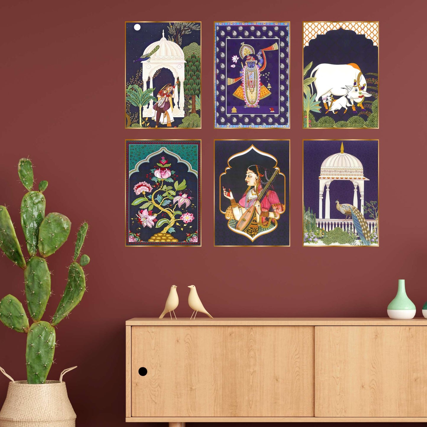 Set of Six Wall Paintings for Wall Dacoration Golden Framed Wall Paintings for Living Room & Bedroom Wall Art for Home Decoration & Office Wall DÃ©cor (17x13 inch CH-GD6-3)